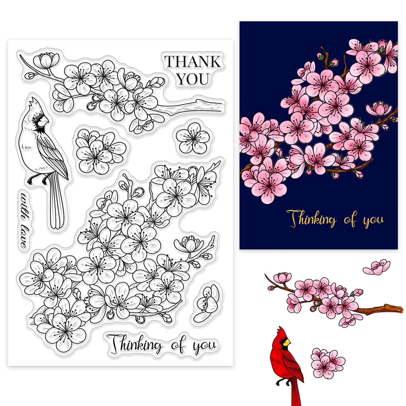 Amazon.co.jp: ORIGACH梅の花透明スタンプ - DIYスクラップブッキング